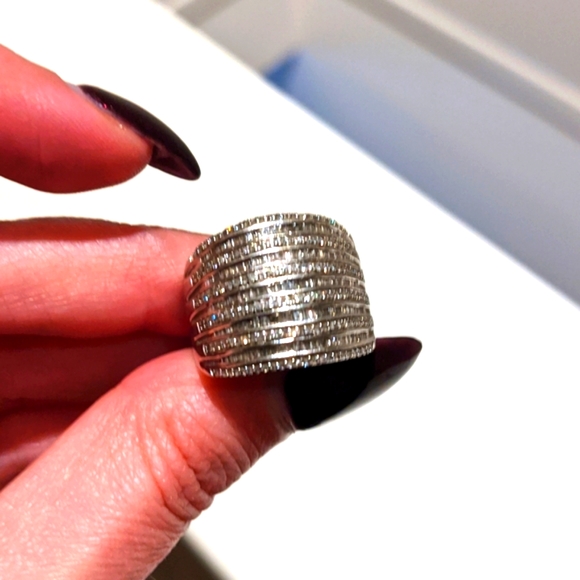 Sterling silver and diamond cocktail ring - Picture 3 of 5